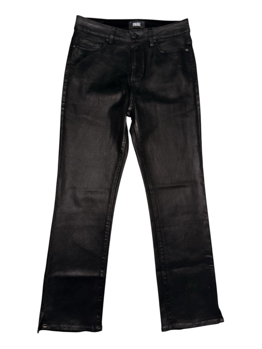 PAIGE Cindy High Rise Straight Leg Black Coated Jeans Women’s Size 28